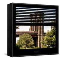 View from the Window - Brooklyn Bridge-Philippe Hugonnard-Framed Stretched Canvas