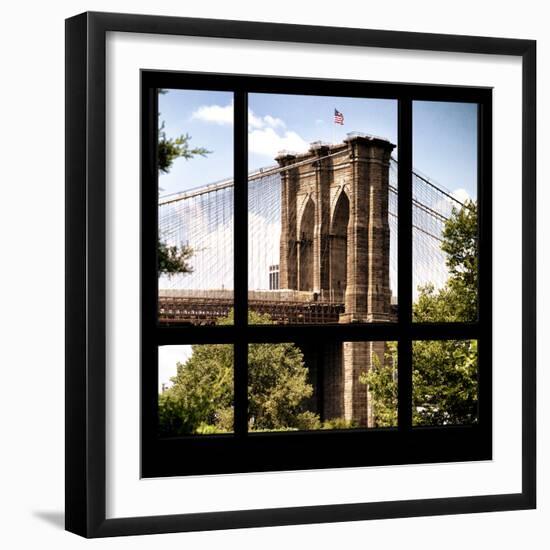 View from the Window - Brooklyn Bridge-Philippe Hugonnard-Framed Photographic Print