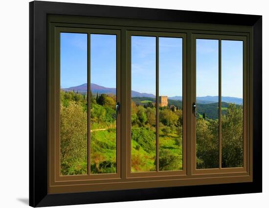 View from the Window Castello Di Ripa D'Orcia, Tuscany-Anna Siena-Framed Giclee Print