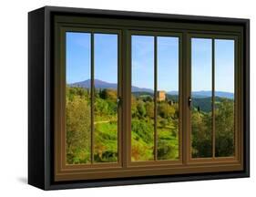 View from the Window Castello Di Ripa D'Orcia, Tuscany-Anna Siena-Framed Stretched Canvas