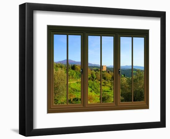 View from the Window Castello Di Ripa D'Orcia, Tuscany-Anna Siena-Framed Giclee Print