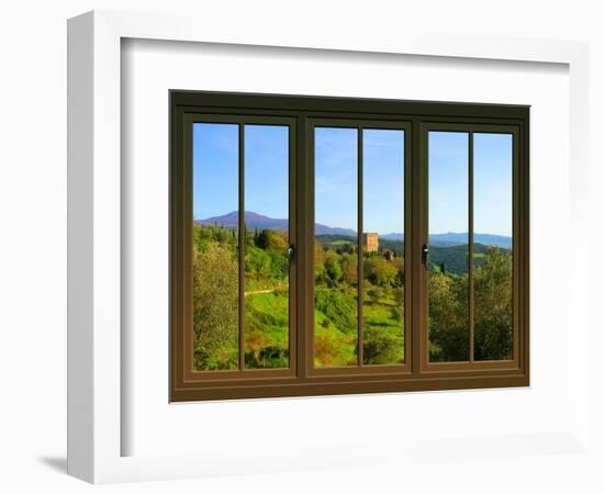 View from the Window Castello Di Ripa D'Orcia, Tuscany-Anna Siena-Framed Giclee Print