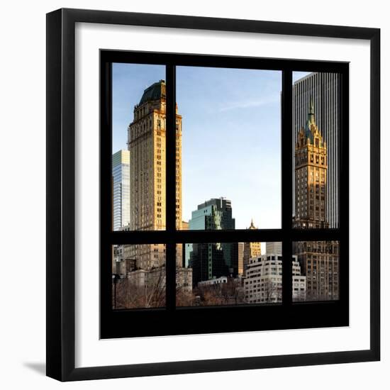 View from the Window - Central Park Buildings at Sunset-Philippe Hugonnard-Framed Photographic Print