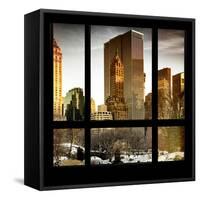 View from the Window - Central Park in Winter-Philippe Hugonnard-Framed Stretched Canvas