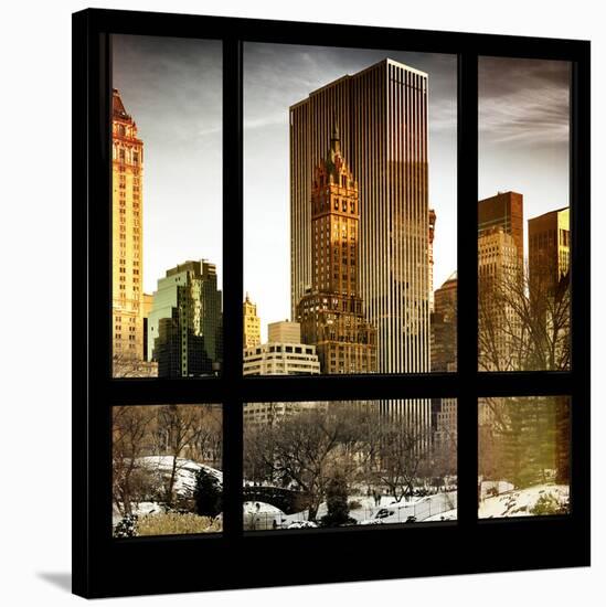 View from the Window - Central Park in Winter-Philippe Hugonnard-Stretched Canvas