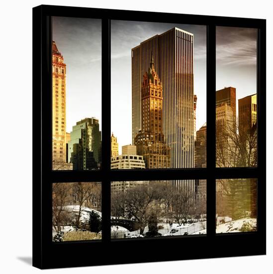 View from the Window - Central Park in Winter-Philippe Hugonnard-Stretched Canvas