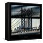 View from the Window - Empire State Building and Manhattan Bridge-Philippe Hugonnard-Framed Stretched Canvas