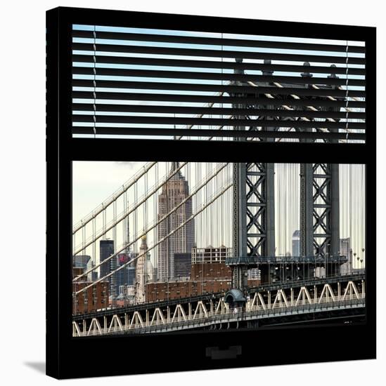 View from the Window - Empire State Building and Manhattan Bridge-Philippe Hugonnard-Stretched Canvas