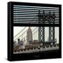 View from the Window - Empire State Building and Manhattan Bridge-Philippe Hugonnard-Framed Stretched Canvas