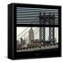 View from the Window - Empire State Building and Manhattan Bridge-Philippe Hugonnard-Framed Stretched Canvas