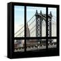 View from the Window - Empire State Building and Manhattan Bridge-Philippe Hugonnard-Framed Stretched Canvas