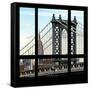 View from the Window - Empire State Building and Manhattan Bridge-Philippe Hugonnard-Framed Stretched Canvas