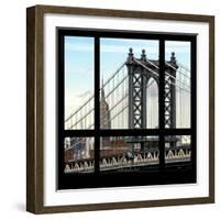 View from the Window - Empire State Building and Manhattan Bridge-Philippe Hugonnard-Framed Photographic Print