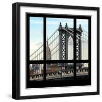 View from the Window - Empire State Building and Manhattan Bridge-Philippe Hugonnard-Framed Photographic Print