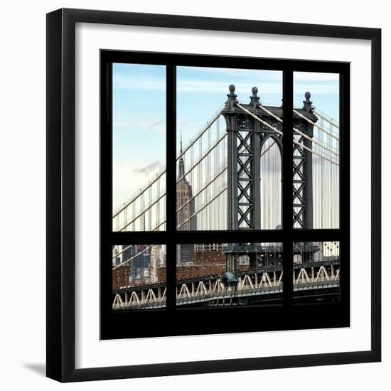 View from the Window - Empire State Building and Manhattan Bridge-Philippe Hugonnard-Framed Photographic Print