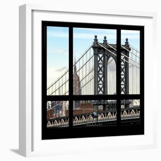 View from the Window - Empire State Building and Manhattan Bridge-Philippe Hugonnard-Framed Photographic Print