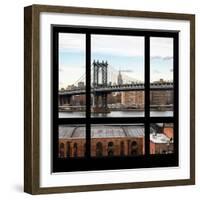 View from the Window - Empire State Building and Manhattan Bridge-Philippe Hugonnard-Framed Photographic Print