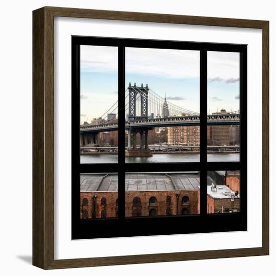 View from the Window - Empire State Building and Manhattan Bridge-Philippe Hugonnard-Framed Photographic Print