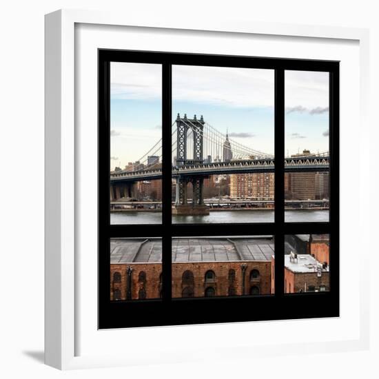 View from the Window - Empire State Building and Manhattan Bridge-Philippe Hugonnard-Framed Photographic Print