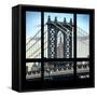 View from the Window - Empire State Building and Manhattan Bridge-Philippe Hugonnard-Framed Stretched Canvas