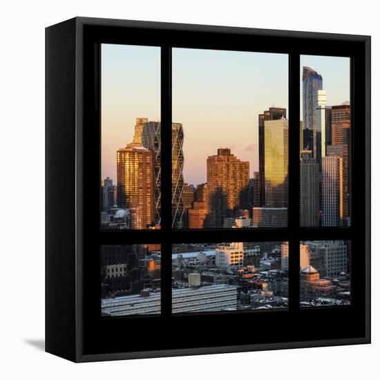 View from the Window - Hell's Kitchen at Sunset - Manhattan-Philippe Hugonnard-Framed Stretched Canvas