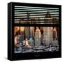 View from the Window - Hell's Kitchen at Sunset - Manhattan-Philippe Hugonnard-Framed Stretched Canvas