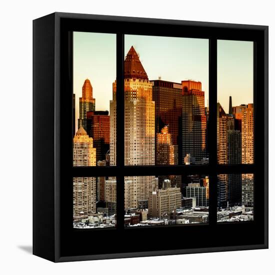 View from the Window - Hell's Kitchen at Sunset - Manhattan-Philippe Hugonnard-Framed Stretched Canvas