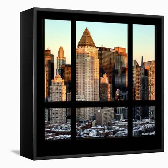 View from the Window - Hell's Kitchen at Sunset - Manhattan-Philippe Hugonnard-Framed Stretched Canvas