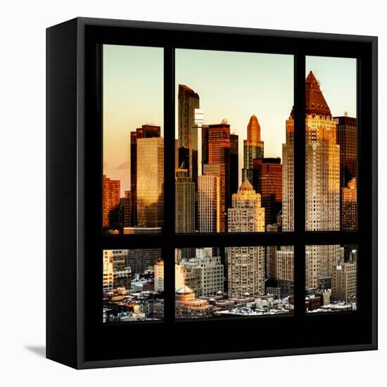 View from the Window - Hell's Kitchen at Sunset - Manhattan-Philippe Hugonnard-Framed Stretched Canvas