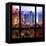 View from the Window - Hell's Kitchen Night - Manhattan-Philippe Hugonnard-Framed Stretched Canvas