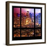 View from the Window - Hell's Kitchen Night - Manhattan-Philippe Hugonnard-Framed Photographic Print