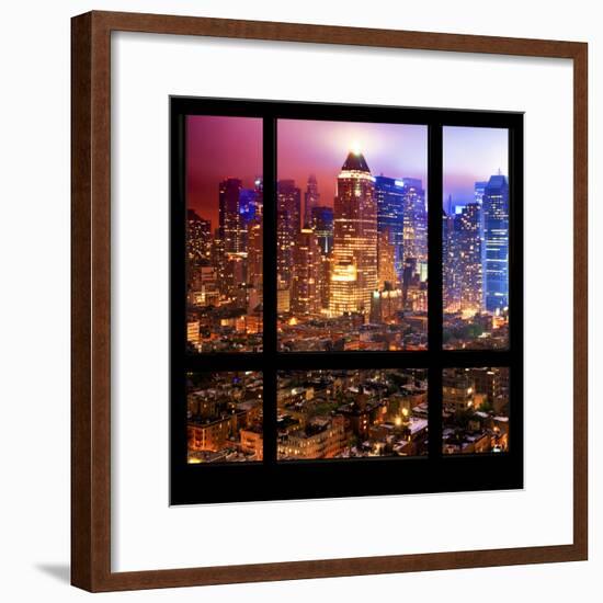 View from the Window - Hell's Kitchen Night - Manhattan-Philippe Hugonnard-Framed Photographic Print