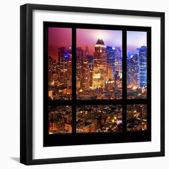 View from the Window - Hell's Kitchen Night - Manhattan-Philippe Hugonnard-Framed Photographic Print