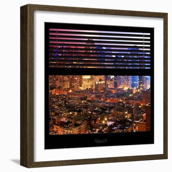 View from the Window - Hell's Kitchen Night - Manhattan-Philippe Hugonnard-Framed Photographic Print