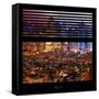 View from the Window - Hell's Kitchen Night - Manhattan-Philippe Hugonnard-Framed Stretched Canvas