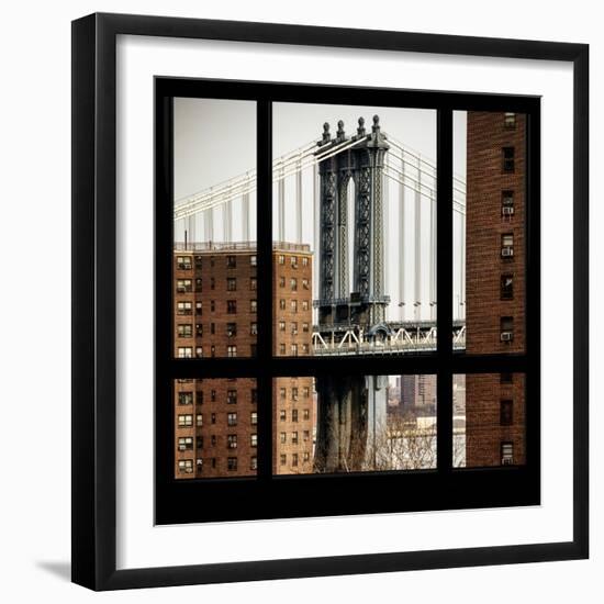 View from the Window - Manhattan Bridge-Philippe Hugonnard-Framed Premium Photographic Print