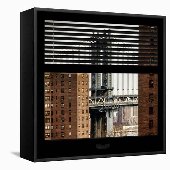 View from the Window - Manhattan Bridge-Philippe Hugonnard-Framed Stretched Canvas