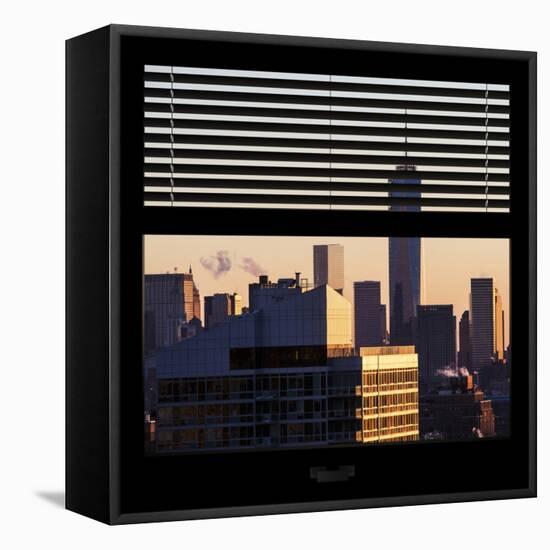 View from the Window - Manhattan Buildings at Sunset-Philippe Hugonnard-Framed Stretched Canvas