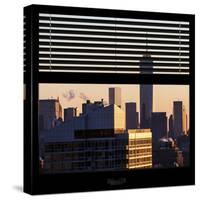 View from the Window - Manhattan Buildings at Sunset-Philippe Hugonnard-Stretched Canvas