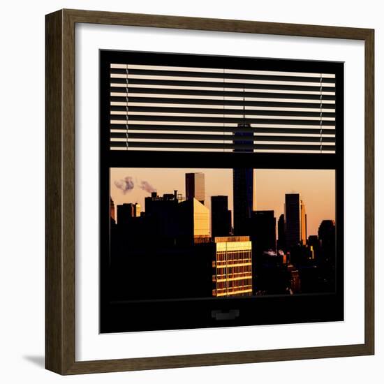 View from the Window - Manhattan Buildings at Sunset-Philippe Hugonnard-Framed Photographic Print