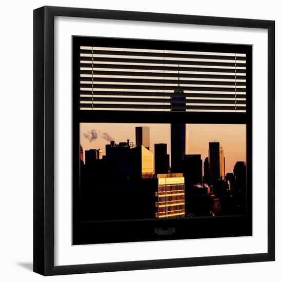 View from the Window - Manhattan Buildings at Sunset-Philippe Hugonnard-Framed Photographic Print