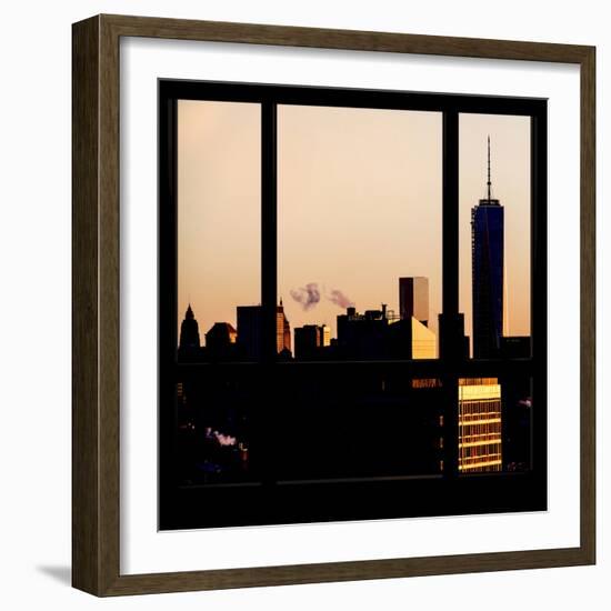 View from the Window - Manhattan Buildings at Sunset-Philippe Hugonnard-Framed Photographic Print