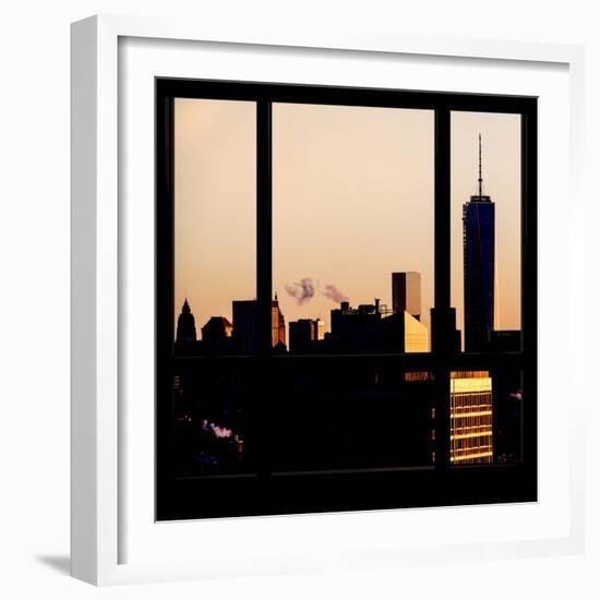 View from the Window - Manhattan Buildings at Sunset-Philippe Hugonnard-Framed Photographic Print