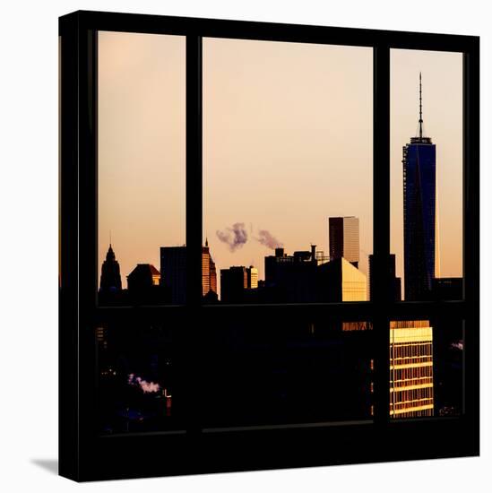 View from the Window - Manhattan Buildings at Sunset-Philippe Hugonnard-Stretched Canvas