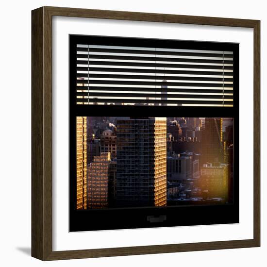 View from the Window - Manhattan Buildings at Sunset-Philippe Hugonnard-Framed Photographic Print