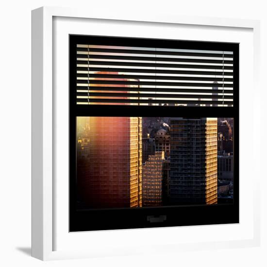 View from the Window - Manhattan Buildings at Sunset-Philippe Hugonnard-Framed Photographic Print