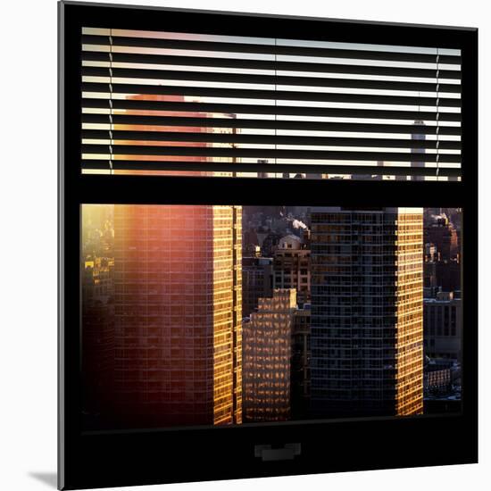 View from the Window - Manhattan Buildings at Sunset-Philippe Hugonnard-Mounted Photographic Print