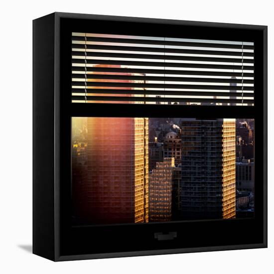 View from the Window - Manhattan Buildings at Sunset-Philippe Hugonnard-Framed Stretched Canvas