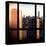 View from the Window - Manhattan Buildings at Sunset-Philippe Hugonnard-Stretched Canvas