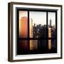 View from the Window - Manhattan Buildings at Sunset-Philippe Hugonnard-Framed Photographic Print